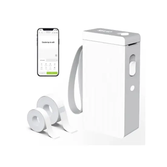 Nelko P22 Bluetooth Label Printer White with 100pc White Roll and 180pc White Roll image {3}