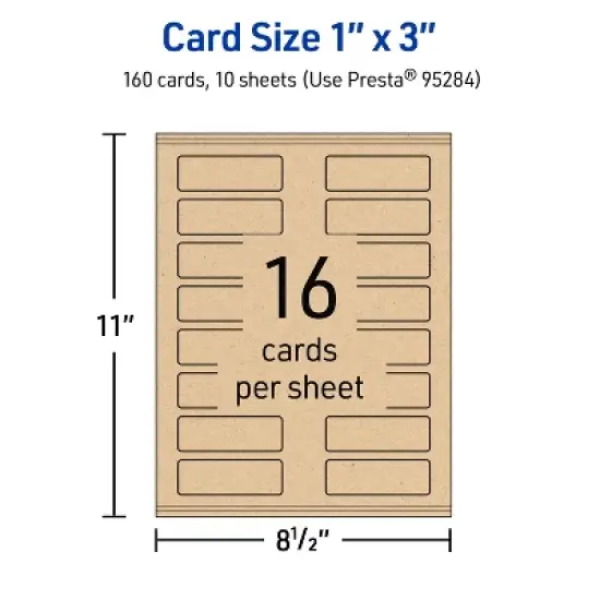 Avery 1" x 3" Rectangle Rounded Corner Cards, Kraft Brown, 160ct image {4}
