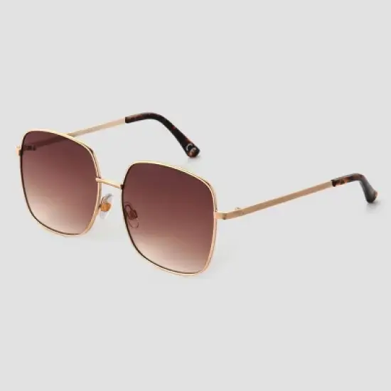 Women's Metal Oversized Square Sunglasses - Universal Thread&trade; Brown image {1}