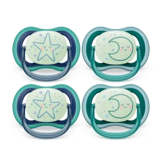 Avent Philips Ultra Air Pacifier 6-18 Months - Sleeping Star/Sleeping Moon Nighttime - 4pk image {11}