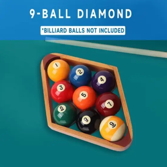 GSE 2-Tone Solid Wood 8-Ball Triangle/9-Ball Diamond Ball Rack for 2-1/4" Pool Balls, Billiard Ball Rack for Pool Table image {3}