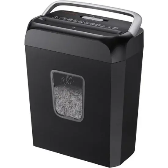 Bonsaii 6-Sheet Crosscut Paper and Credit Card Shredder for Home Office with Handle for Document, Mail, Staple, Clip-3.4 Gal Wastebasket image {8}