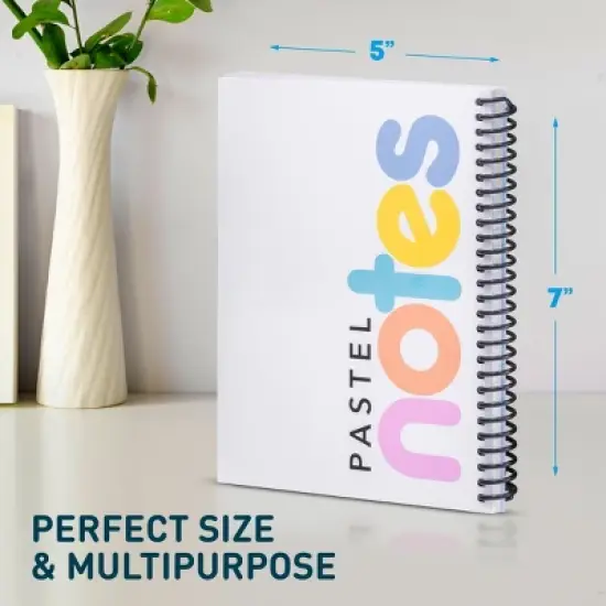 Manaloom 5" x 7" Spiral Notebooks &ndash; 3 Pack  &ndash; Pastel Notepads with Perforated Pages for Journaling, School, and Daily Notes image {1}