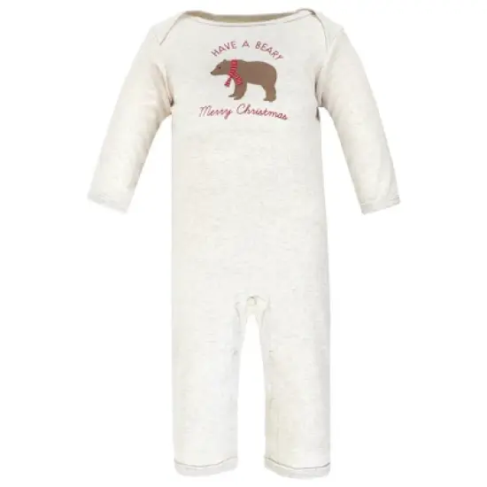 Hudson Baby Infant Boy Cotton Coveralls, Moose Be Christmas image {3}