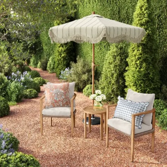 3pc Pasadena Patio Chat Set Gray - Threshold&trade; designed with Studio McGee image {1}