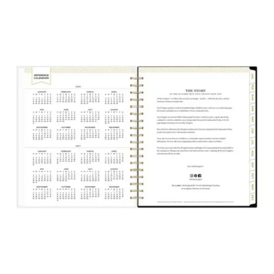 Blue Sky Day Designer Daily/Monthly Planning Calendar 8"x10" Rugby Stripe Black Frosted image {7}