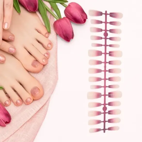 Unique Bargains Crescent Long Coffin Fake Nails 1 Pc image {3}