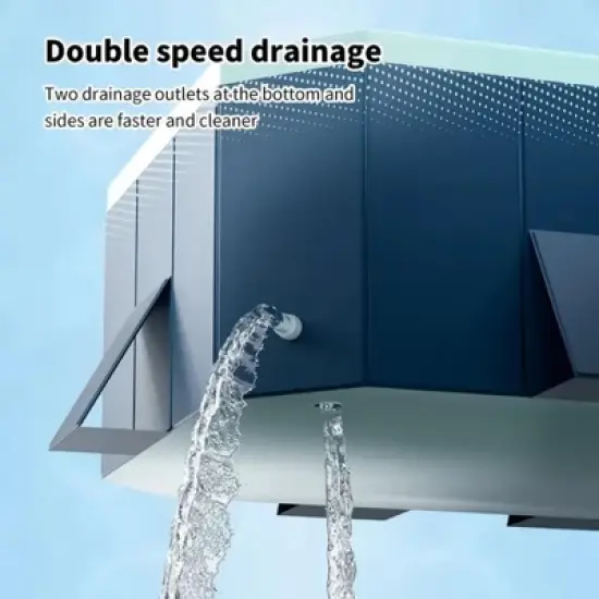 NAYSAYE Above Ground Pool PVC Folding Pool Space Saving Quick Setup for Patio Garden Backyard Use, Blue, 82.68"*53.94"*19.69" image {2}