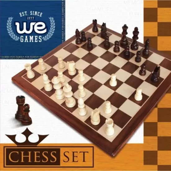 WE Games Classic Chess Set - Walnut Wood Board 12 in image {4}