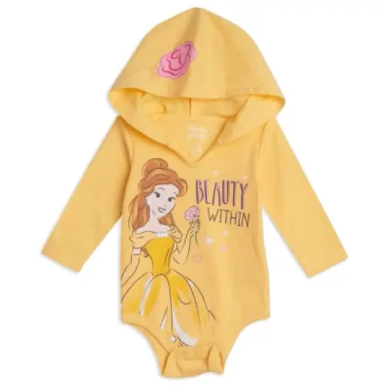 Disney Cinderella Princess Belle Princess Ariel Baby Girls 3 Pack Bodysuits Newborn to Infant image {1}
