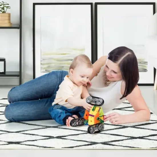 Costway 51 Pcs Magnetic Tiles Building Blocks Set Kids image {3}