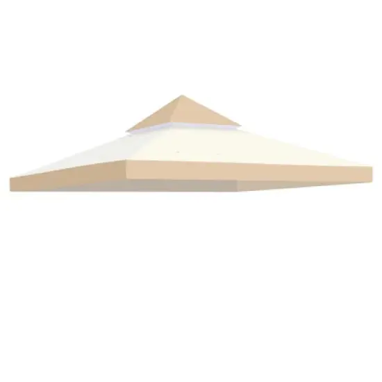 Yescom 10x10Ft UV30+ Gazebo Replacement Top for 2 Tier Outdoor Canopy Cover Patio Backyard Party Deck Sand+Ivory Beige image {9}