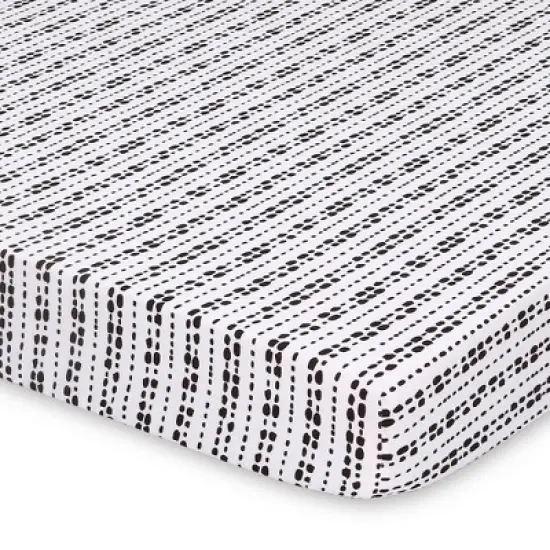 The Peanutshell Fitted Playard Sheets - Black and White Safari Animals - 2pk image {2}