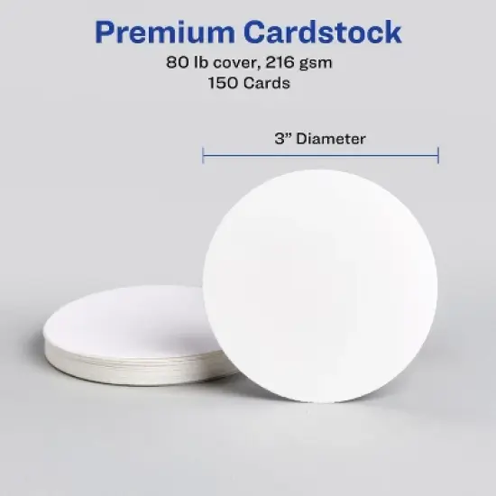 Avery Round Business Cards, 3" Diameter, White, 150 Total (5328) image {7}
