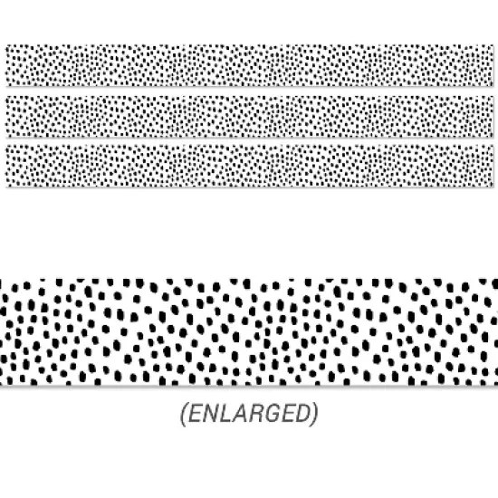 Creative Teaching Press Straight Border 3" x 144' Black Messy Dots on White (CTP10451-3) image {1}