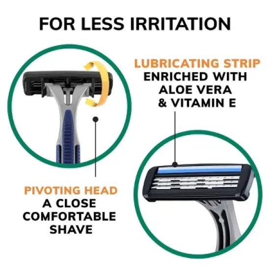 BIC Men's Sensitive 3 - Three Blade Disposable Razors -12ct image {5}