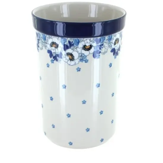 Blue Rose Polish Pottery 169 Ceramika Artystyczna Utensil Jar image {5}