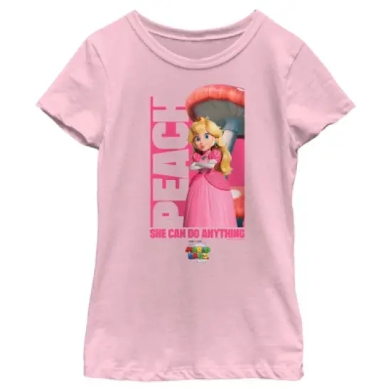 Girl's The Super Mario Bros. Movie Peach She Can Do Anything T-Shirt image {3}