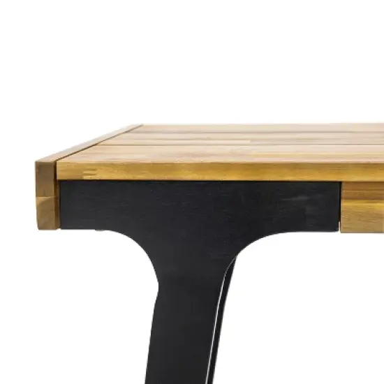 Christopher Knight Home Harper Outdoor 3pcs Acacia Wood Dining set, Teak/Black image {9}