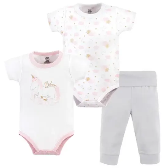 Yoga Sprout Baby Girl Cotton Layette Set, Unicorn image {1}