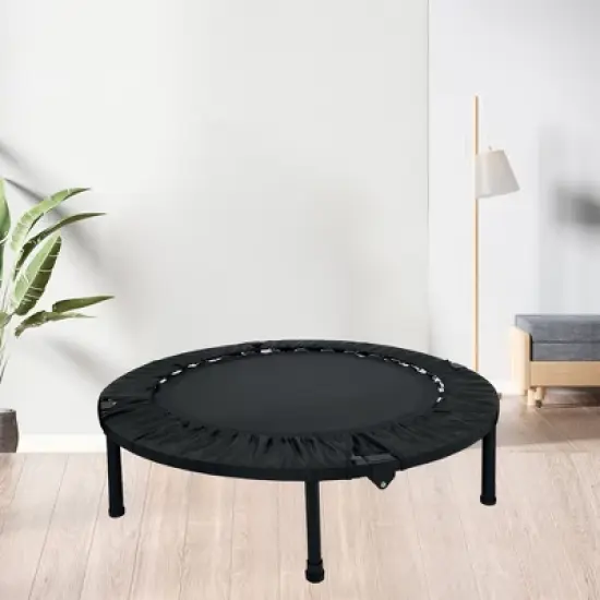 KTMBDW 40 Mini Trampoline Rebounder Trampoline for Adults Max Load 170lbs, Small Trampoline Exercise Trampoline Fitness Indoor/Garden Workout, Black image {3}