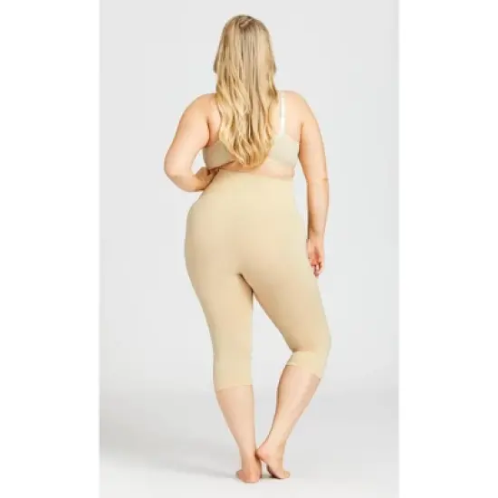 AVENUE | Seamless Hi Waist Capri - beige image {1}