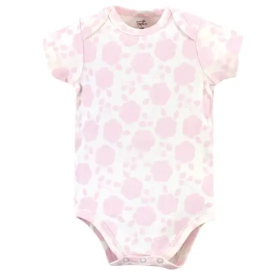 Touched by Nature Baby Girl Organic Cotton Bodysuits 5pk, Pink Rose image {4}