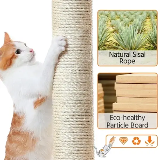 Yaheetech 33" Small Plush Cat tree with Condo for Kittens image {5}