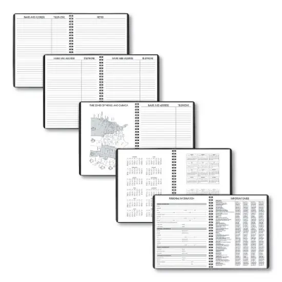Weekly Planner Ruled for Open Scheduling, 8.75 x 6.75, Black Cover, 12-Month (Jan to Dec): 2026 image {3}
