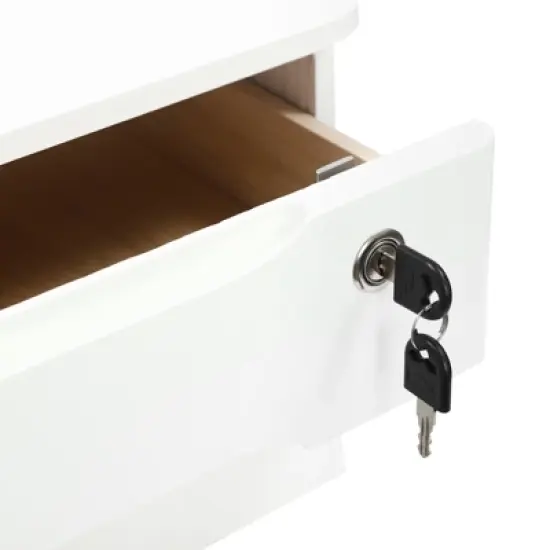 YIYIBYUS 2 Tiers Wooden Desktop Storage Box with Lockable Drawers image {5}