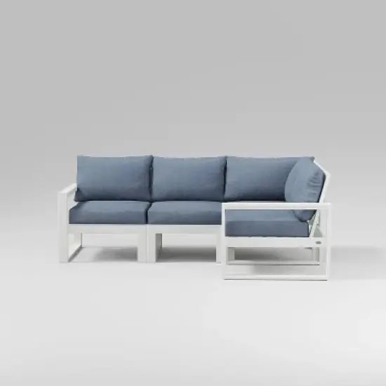 POLYWOOD 4pc EDGE Modular Deep Seating Outdoor Patio Sectional Sofa Furniture Set image {11}