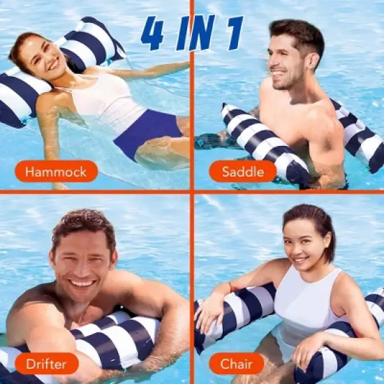 Playbees Inflatable Hammock Pool Float Lounger 2 Pack image {4}