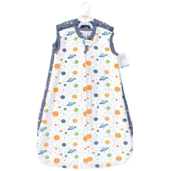 Hudson Baby Infant Premium Quilted Sleeveless Sleeping Bag and Wearable Blanket, Space 2-Pack image {1}