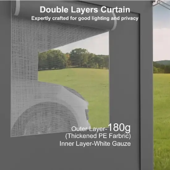 Carport, Portable Garage 13x20FT Heavy Duty - Galvanized Frame, 180g PE Waterproof Canopy with 4 Doors (2 Side Doors) & 4 Windows for Truck, Boat image {1}