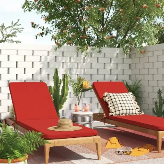 7'x10' Scandi Asymmetrical Rectangular Woven Outdoor Area Rug Bright Peach - Opalhouse&trade; image {1}