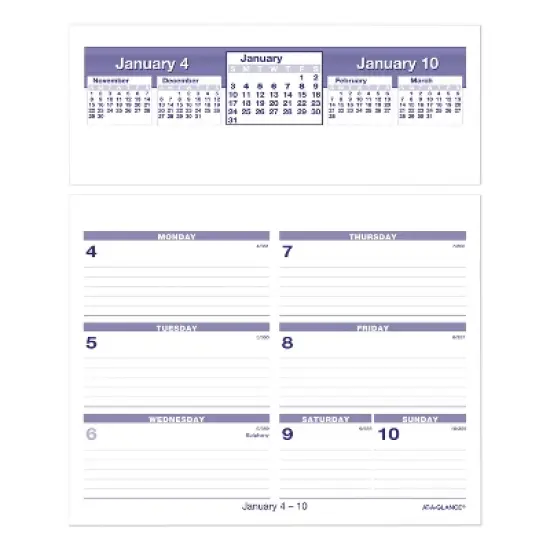 Flip-A-Week Desk Calendar Refill, 7 x 6, White Sheets, 12-Month (Jan to Dec): 2026 image {3}