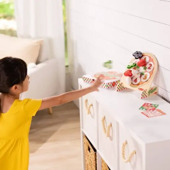 Melissa & Doug Wooden Double-Sided Pizza Topping Toss Games Bean Bag Target Game, Bingo, Tic-Tac-Toe, Matching, Number image {5}