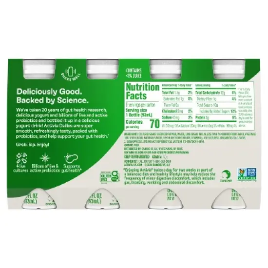 Activia Probiotic Dailies Strawberry Yogurt Drink - 8ct/3.1 fl oz Bottles image {11}