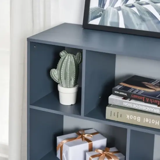 HOMCOM 3-Tier Child Bookcase Open Shelves Cabinet Floor Standing Cube Storage Organizer with Drawers image {4}