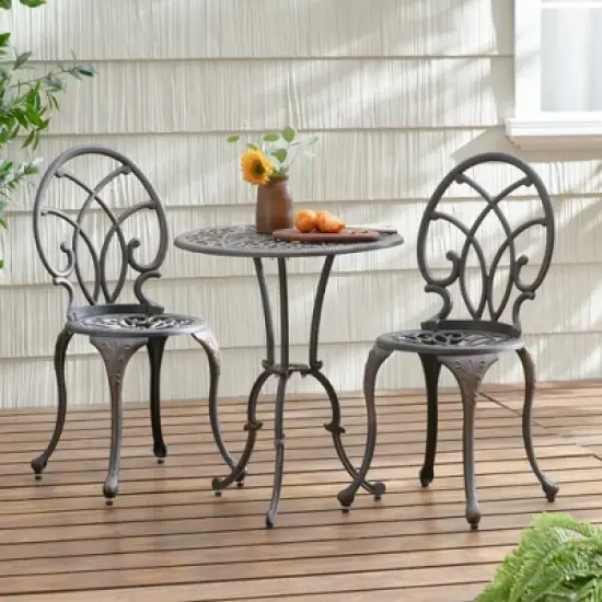 INFURNIC Patio Seating Sets Modern Outdoor Furniture Set Featuring Unique Design,Perfect for Gardens, Living Spaces, Black, 17.5"*19.5"*36.5" image {5}