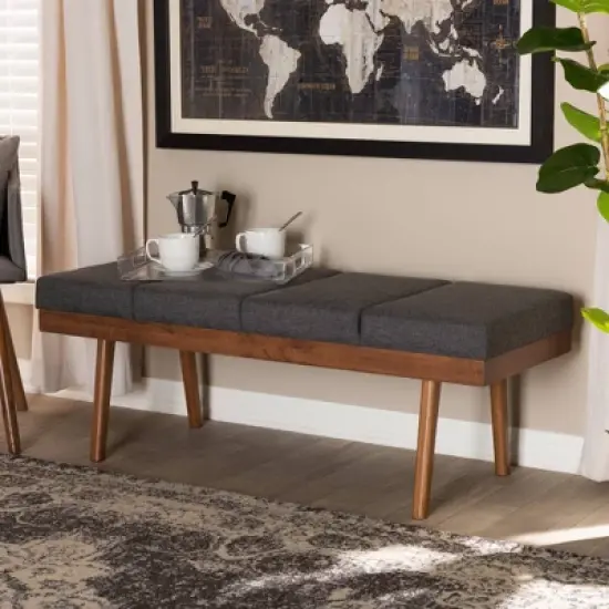 Larisa Wood Bench - Baxton Studio image {3}