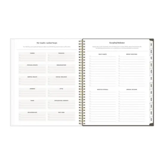 The Everygirl X Day Designer 2024-25 Weekly/Monthly Planner 11"x8.5" Wirebound Frosted Cover Senegal Tan: Adult Stationery, Tabs image {9}
