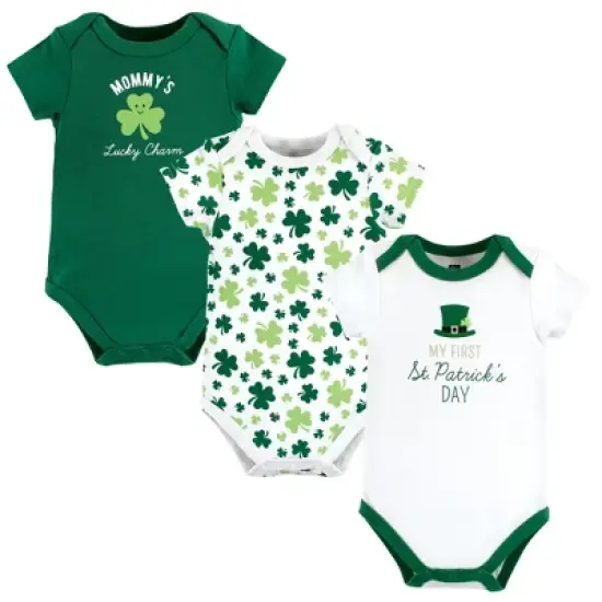 Hudson Baby Infant Boy Cotton Bodysuits, Lucky Charm image {7}