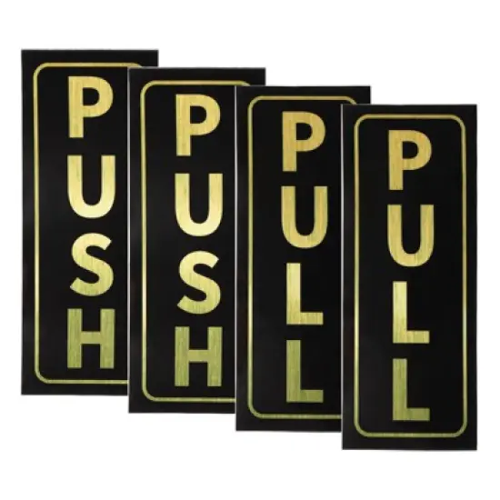 Unique Bargains Self-Adhesive Waterproof Convenience Stores Push Pull Door Sign 2 Set image {5}