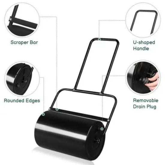 Karl Home 19 inch Iron Black Lawn Roller image {2}