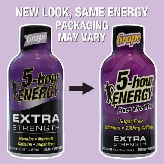 5 Hour Energy Shot Extra Strength - Grape - 1.93oz/10pk image {5}