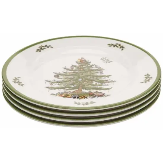 Spode Christmas Tree Melamine Dinner Plate (Set of 4) - 11 Inch Shatterproof Serving Plate - Festive Tableware, Dishwasher Safe Dinnerware image {2}