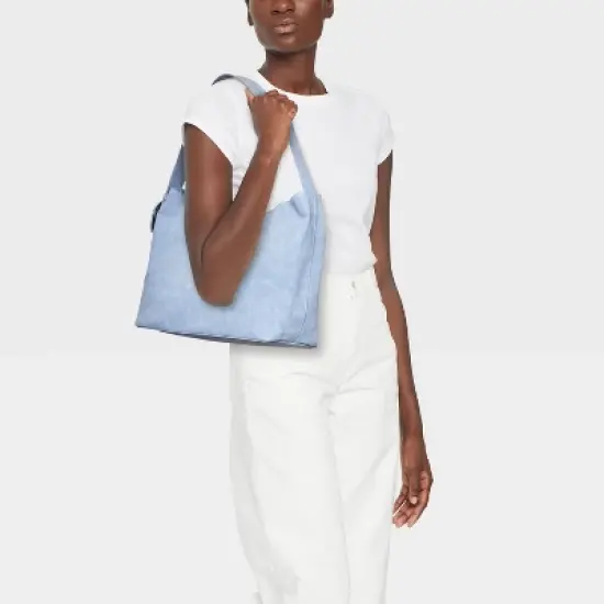Suede Tote Handbag - Future Collective&trade; with Reese Blutstein Light Blue image {1}