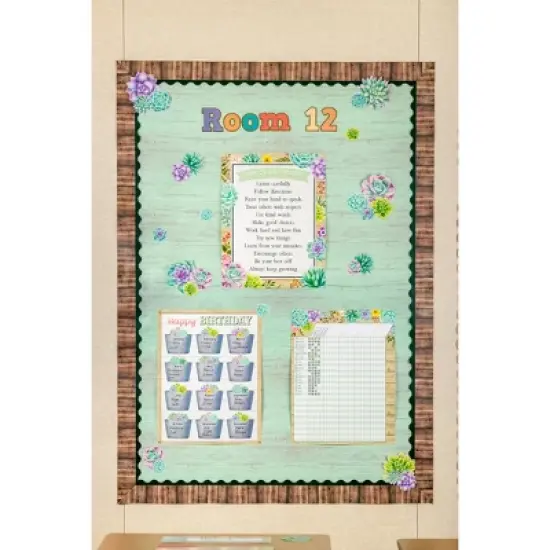 Teacher Created Resources&reg; Rustic Bloom Succulents, 4 Chart Set image {1}