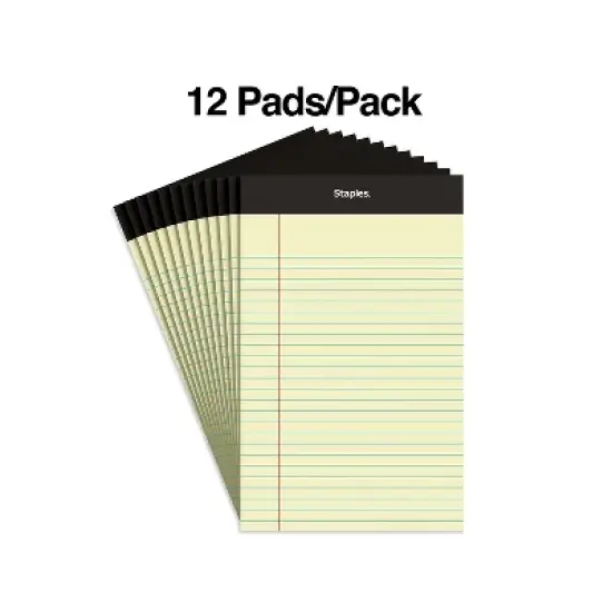 MyOfficeInnovations Notepads 5" x 8" Narrow Canary 50 Sheets/Pad 12 Pads/Pack (26829) 163832 image {1}